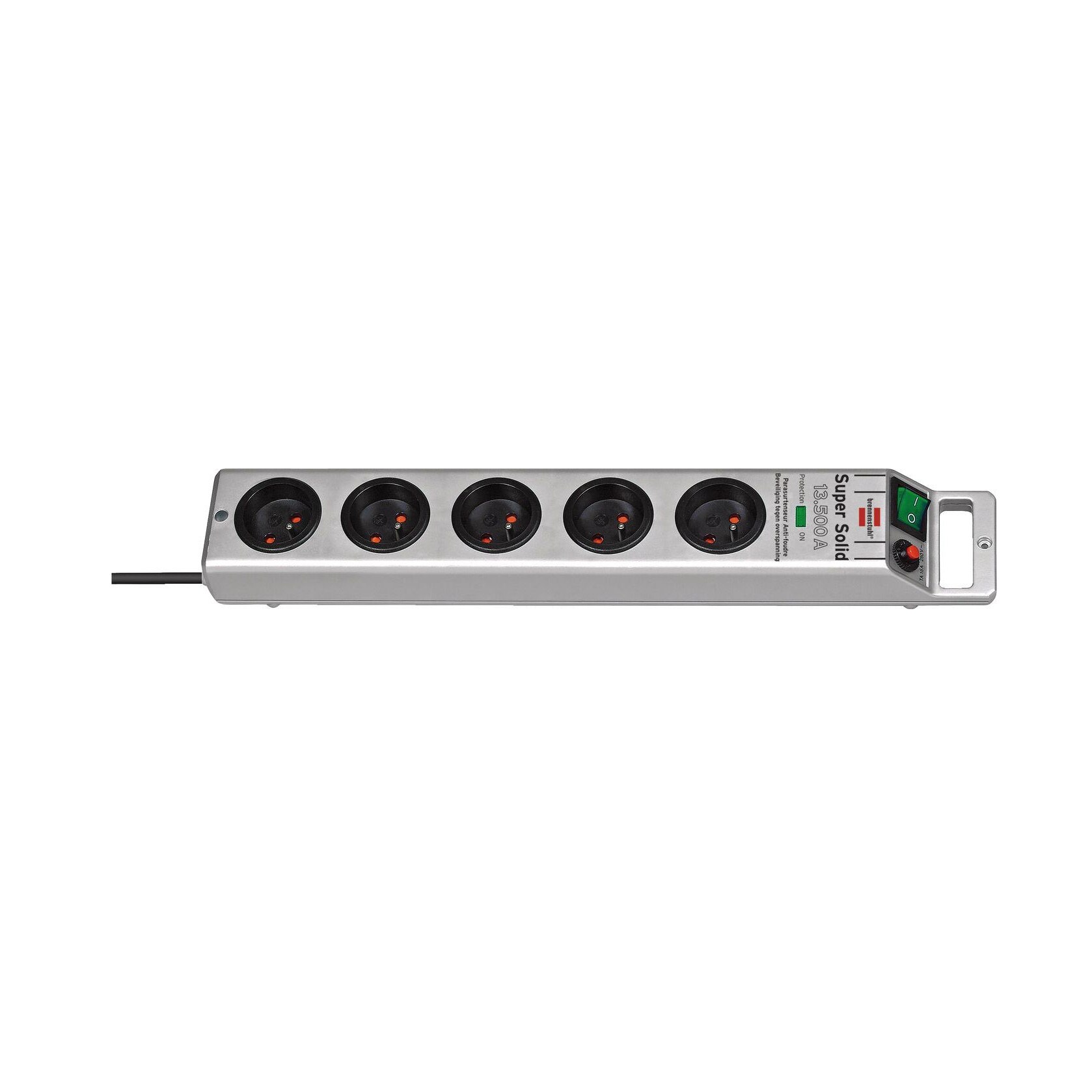 Priza multipla Brennenstuhl 1441040000, 5 prize, 2.5 m, Argintiu