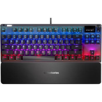 Tastatura gaming mecanica SteelSeries Apex Pro TKL, iluminare RGB, display OLED, switch OmniPoint ajustabil Tastatura gaming mecanica SteelSeries Apex Pro TKL, iluminare RGB, display OLED, switch OmniPoint ajustabil