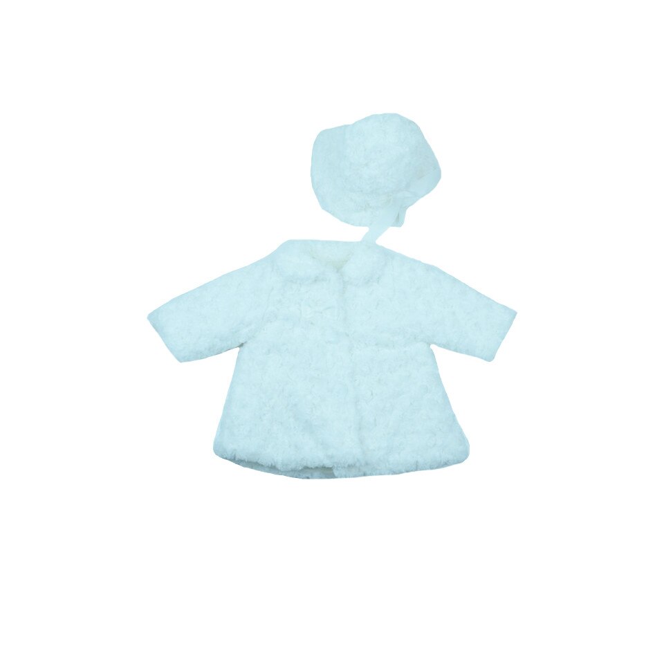 Set 2 piese palton si caciula fetite Christopher Baby Club 5171, Alb