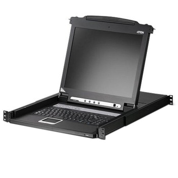 ATEN KVM 8 porturi Consola LCD 17'' + tastatura + touchpad PS/2 19'' extensie garantie de la 24 luni la 36 luni ATEN KVM 8 porturi Consola LCD 17'' + tastatura + touchpad PS/2 19'' extensie garantie de la 24 luni la 36 luni