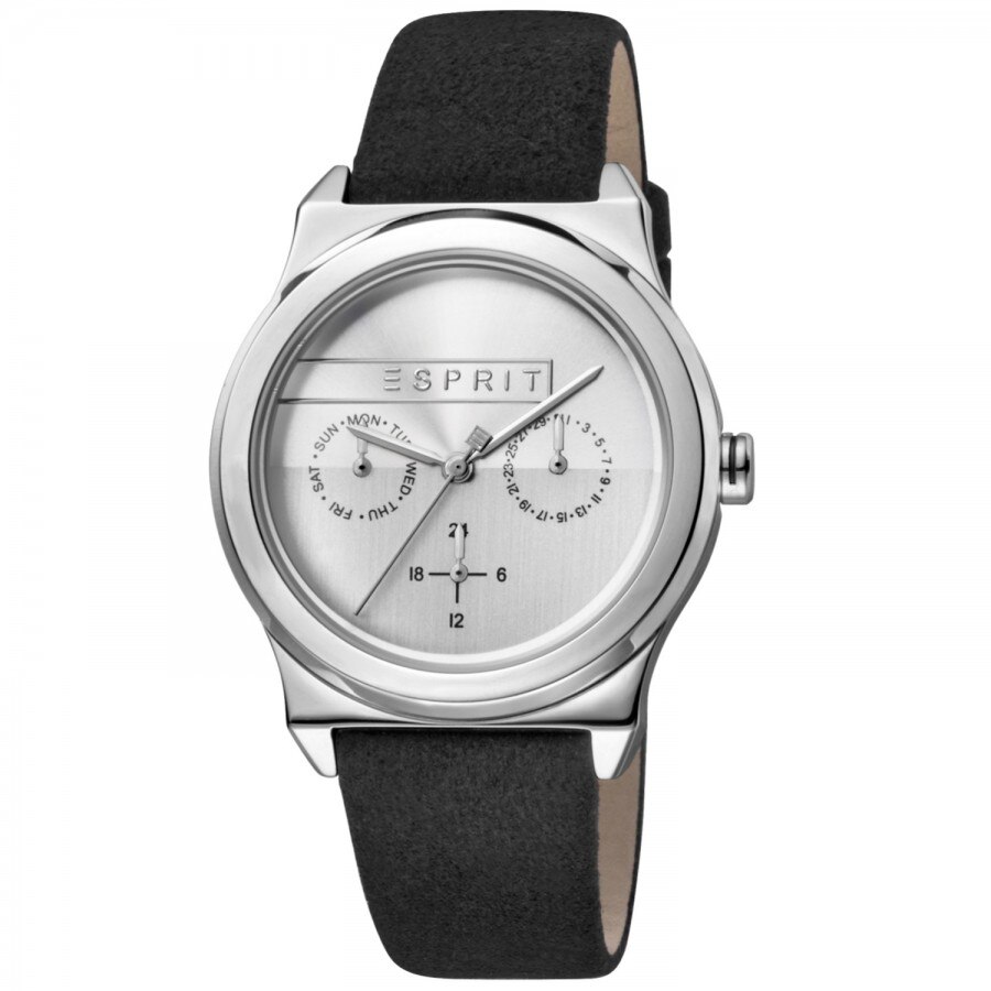 Ceas de dama, Esprit ES1L077L0015, cu bratara din piele, Negru