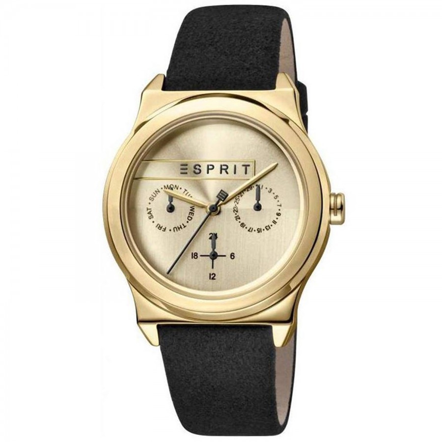 Ceas de dama, Esprit ES1L077L0025, cu bratara din piele, Negru