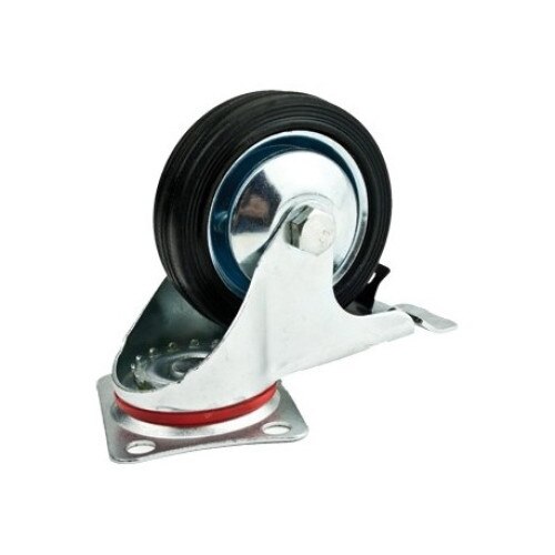 Roata furca pivotanta cu frana 125 x 34 mm , greutate maxima suportata 100 kg , greutate produs 1307 grame