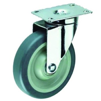 Roata furca pivotanta , TPR gri 100 x 31 mm , greutate maxima suportata 130 kg , greutate produs 750 grame Roata furca pivotanta , TPR gri 100 x 31 mm , greutate maxima suportata 130 kg , greutate produs 750 grame