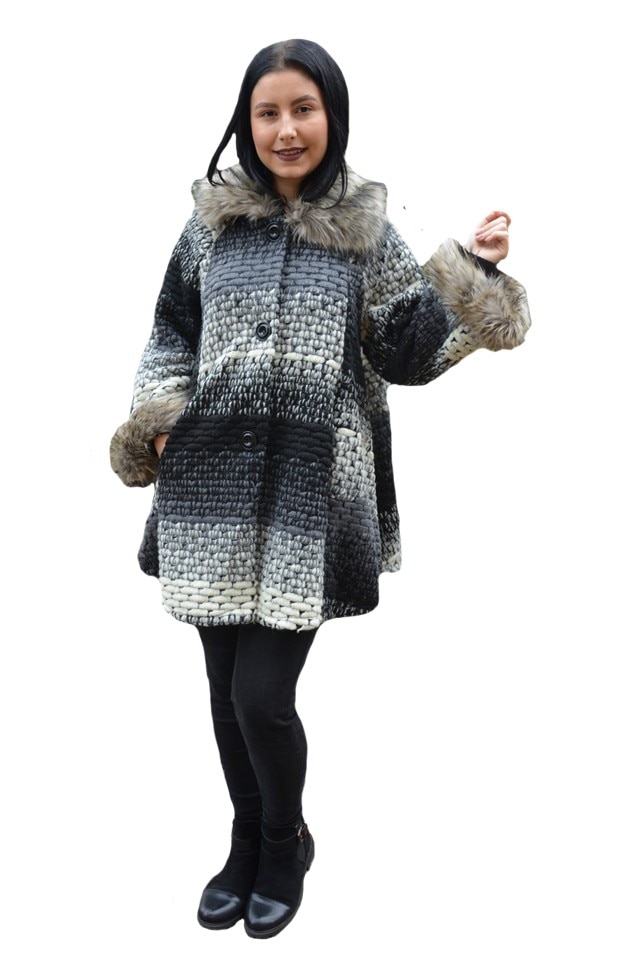 Jacheta moderna cu tesatura fina ,D&J Exclusive, Negru-Alb