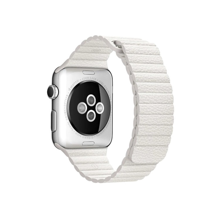 Curea compatibila cu Apple Watch 1/2/3/4, Zale din Piele, Leather Loop, 40mm, Alb