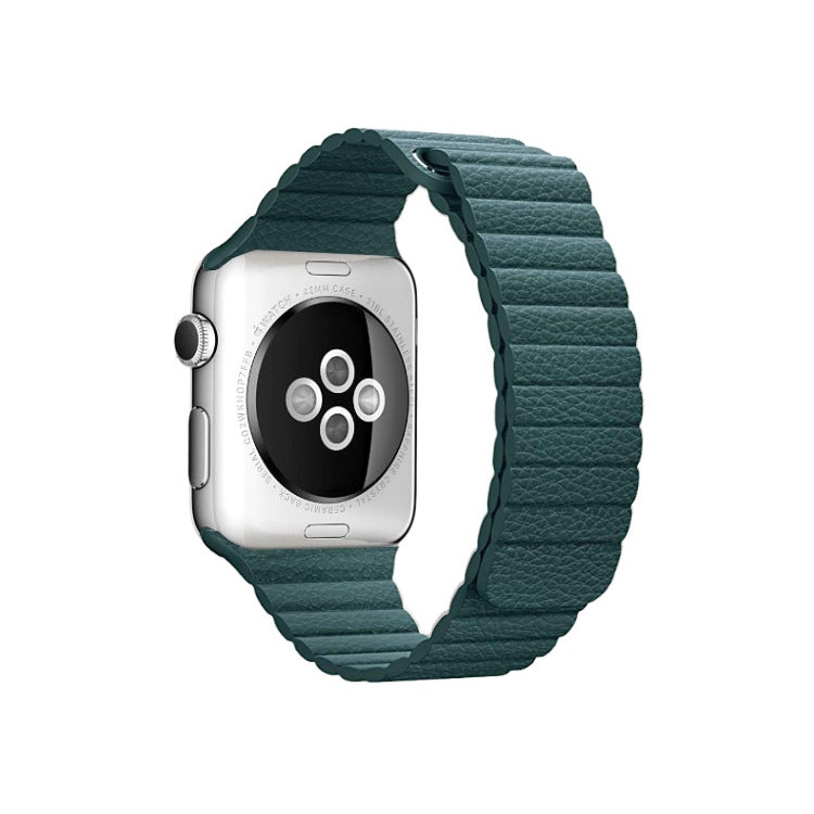 Curea compatibila cu Apple Watch 1/2/3/4, Zale din Piele, Leather Loop, 44mm, Verde