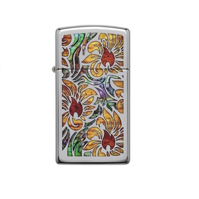 Bricheta Zippo Slim Fusion Floral , antivant, reincarcabila,