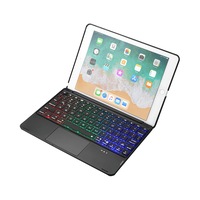 husa carcasa cu tastatura bluetooth si touchpad pentru ipad 97 20172018 air air 2 pro 97 din aluminiu cu taste iluminate 7 culori negru imagen 18_0_
0