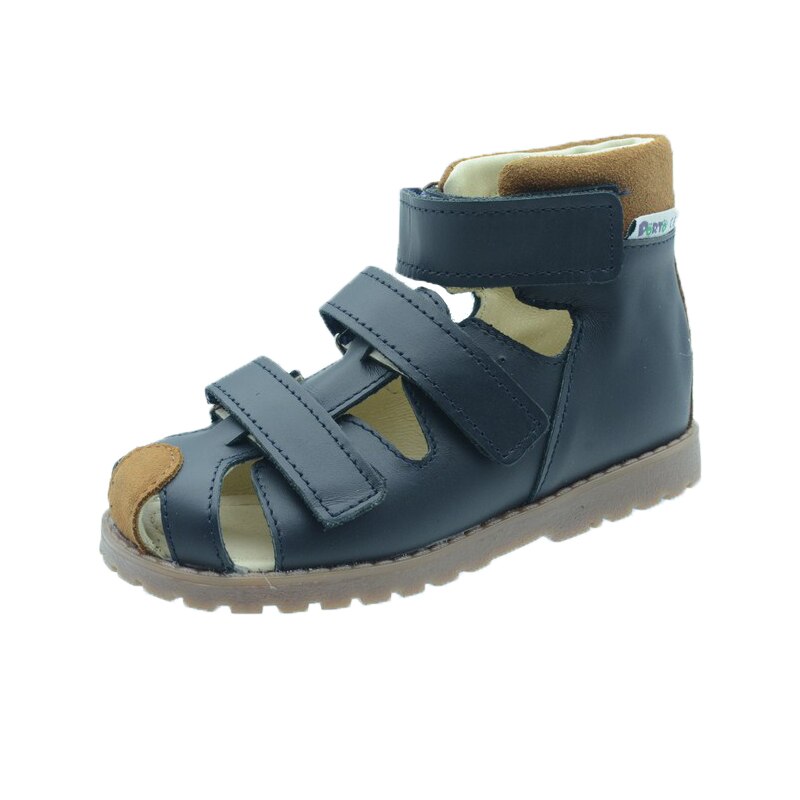 Sandale ortopedice din piele naturala baieti Mrugala, Bleumarin