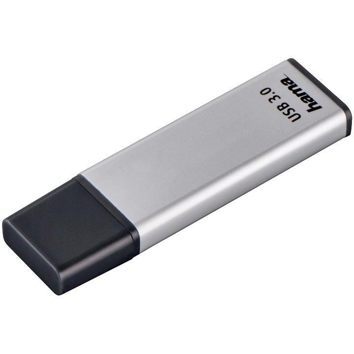 Stick USB Hama Classic, USB 3.0, 128GB, 90 MB/s, Argintiu