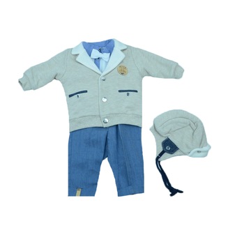 Compleu 5 piese geaca, bluza, pantaloni, papion si caciula pentru bebelusi Baby Colibra 7386062, Multicolor, 62 cm Compleu 5 piese geaca, bluza, pantaloni, papion si caciula pentru bebelusi Baby Colibra 7386062, Multicolor, 62 cm