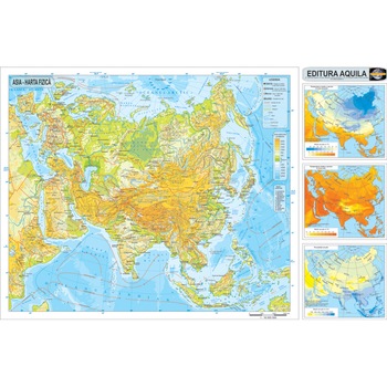 Harta Asia120x160 - fizico-geografica/politica Harta Asia120x160 - fizico-geografica/politica