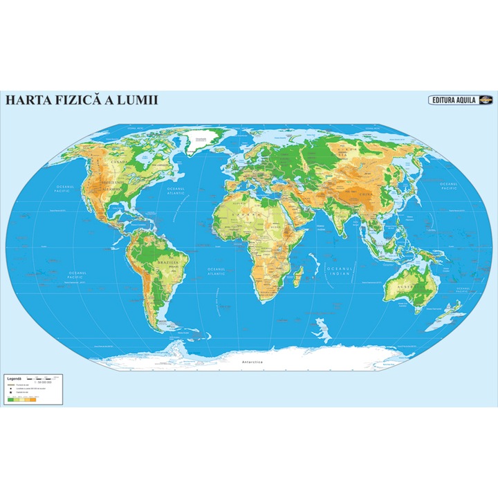 Harta lumii 70x100 - fizico-geografica/politica