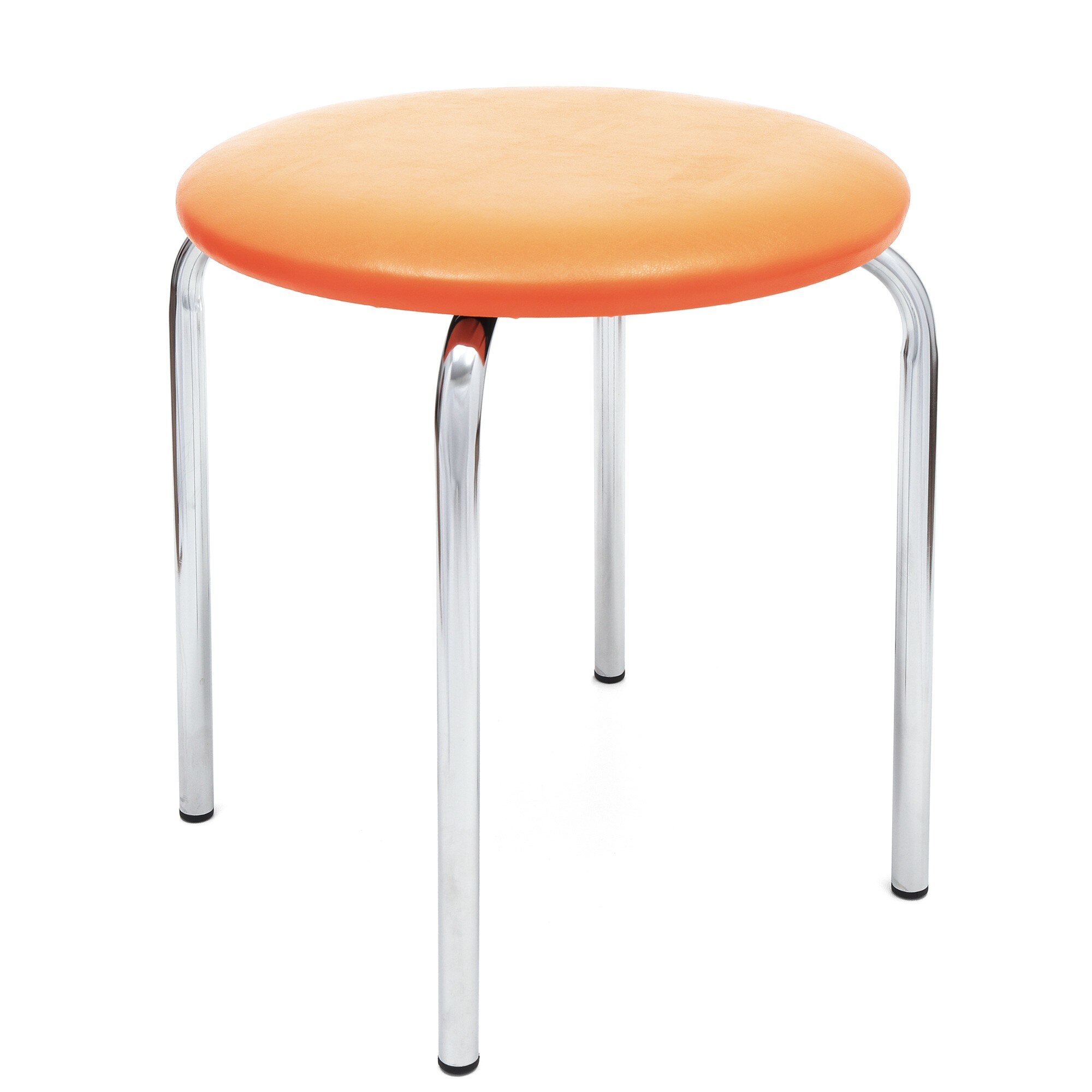 Scaun Sofia crom, piele ecologica Portocaliu