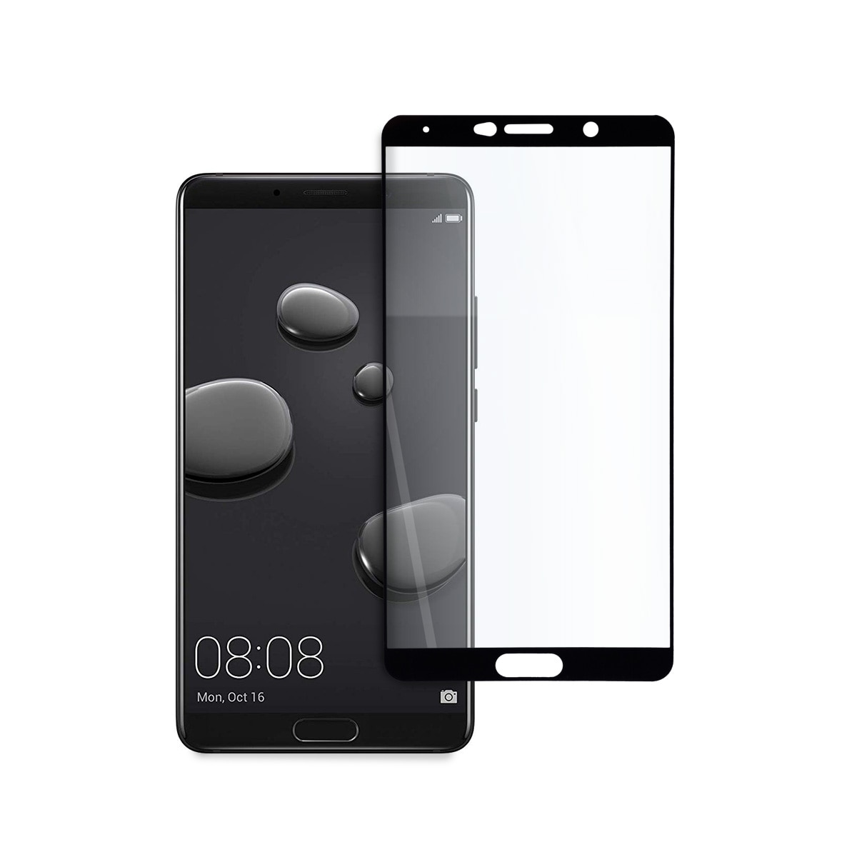 Folie de protectie compatibila Huawei Mate 10, Full screen, Sticla securizata, Negru