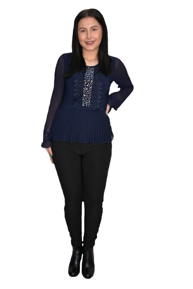 Pantalon tip colant cu design pe buzunar,D&J Exclussive, Negru