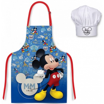 Set sort si boneta de bucatar Mickey Mouse Multicolor Set sort si boneta de bucatar Mickey Mouse Multicolor