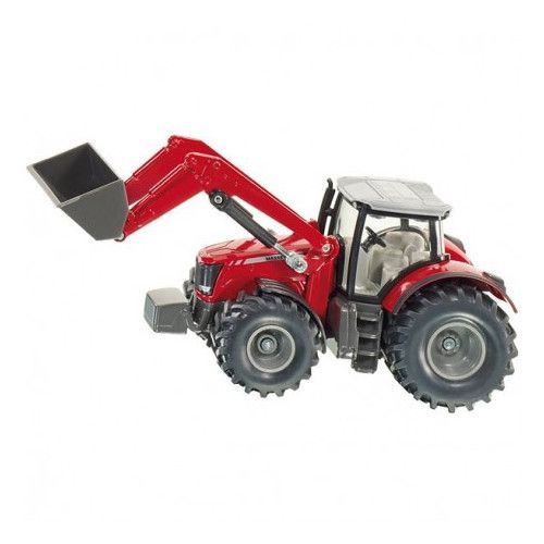 Tractor Siku Massey Ferguson cu incarcator frontal, metal, 1:50
