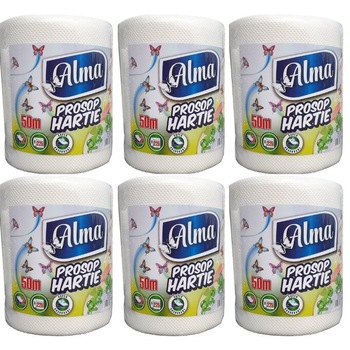 Prosop hartie Alma 50 metri - Pachet 6 role Prosop hartie Alma 50 metri - Pachet 6 role