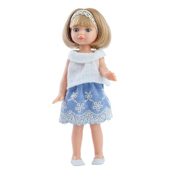 Papusa Paola Reina Martina cu fusta albastra brodata - Mini Amigas, 21 cm Papusa Paola Reina Martina cu fusta albastra brodata - Mini Amigas, 21 cm