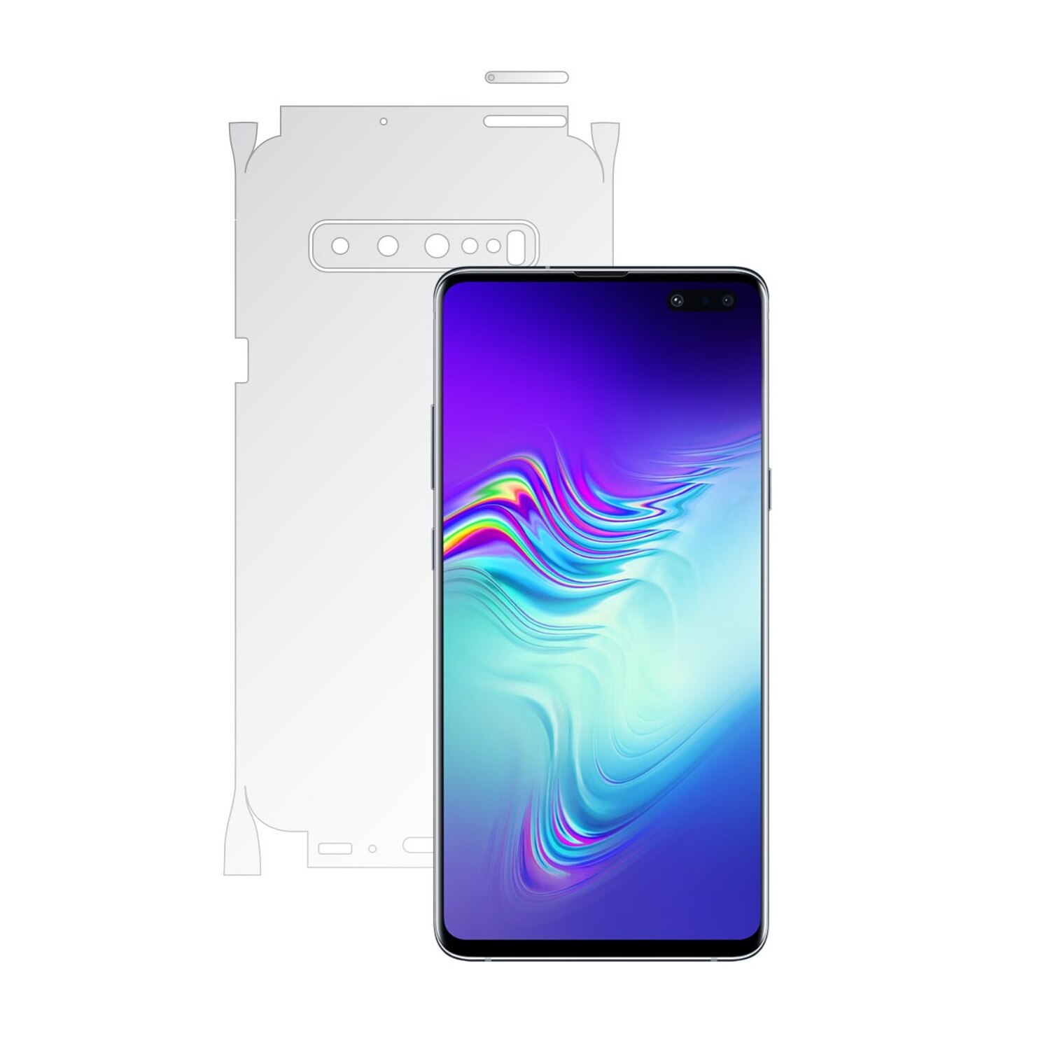 Folie Protectie Spate Invisible Skinz UHD AutoRegeneranta pentru Samsung Galaxy S10 5G - Folie Siliconica Ultra-Clear cu taiere 360 Cut pentru Carcasa Spate si Laterale, Skin Adeziv Transparent