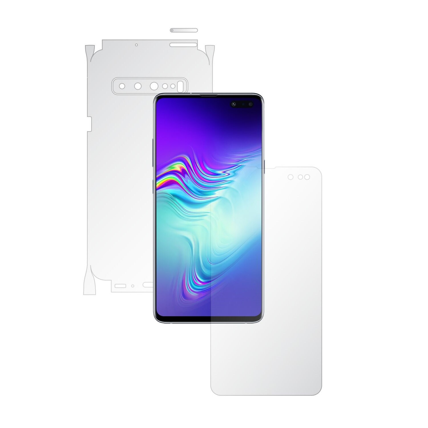 Folie Full Body Invisible Skinz HD pentru Samsung Galaxy S10 5G - Folie Protectie Siliconica Ultra-Clear cu taiere 360 Cut pentru Ecran, Carcasa Spate si Laterale, Skin Adeziv Transparent