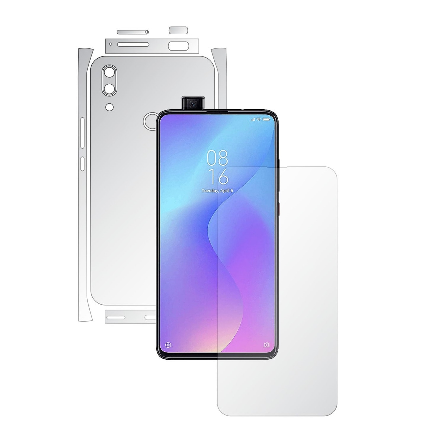 Folie Full Body Invisible Skinz HD pentru Huawei P Smart Z - Folie Protectie Siliconica Ultra-Clear cu taiere Split Cut pentru Ecran, Carcasa Spate si Laterale, Skin Adeziv Transparent