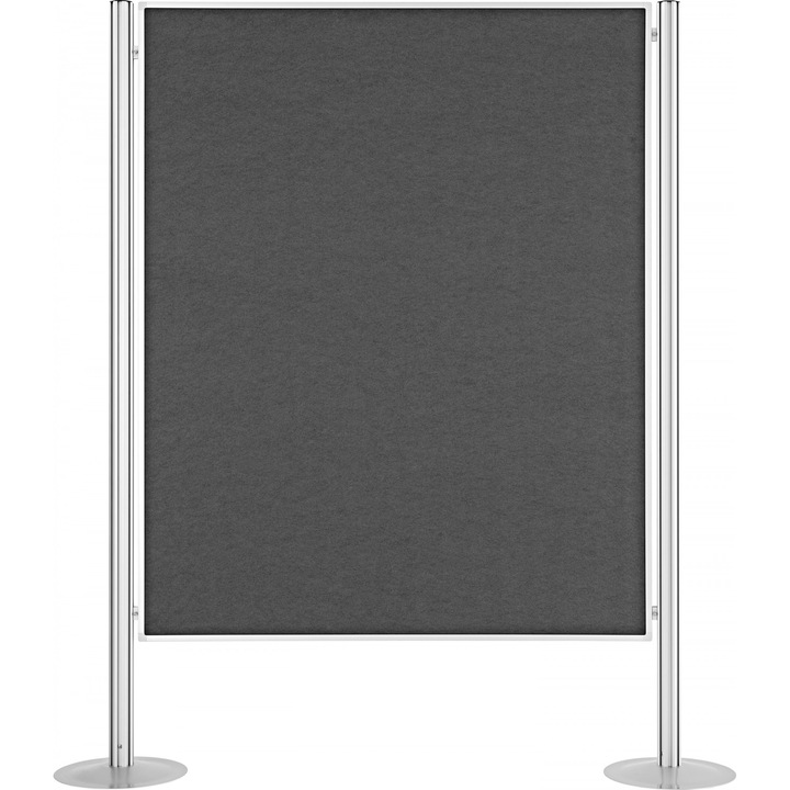 Panou prezentare MAGNETOPLAN fix, 2*1200x1500 mm, dubla fata gri (include 3 picioare)