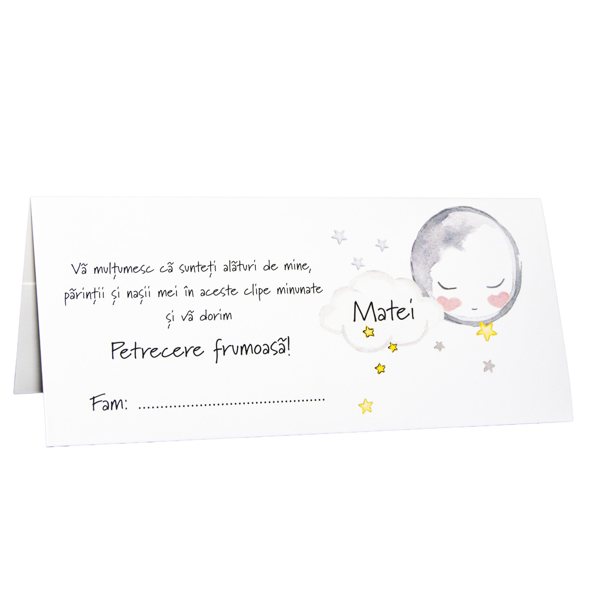 Plic de bani botez cu luna, PB1931, set 10buc