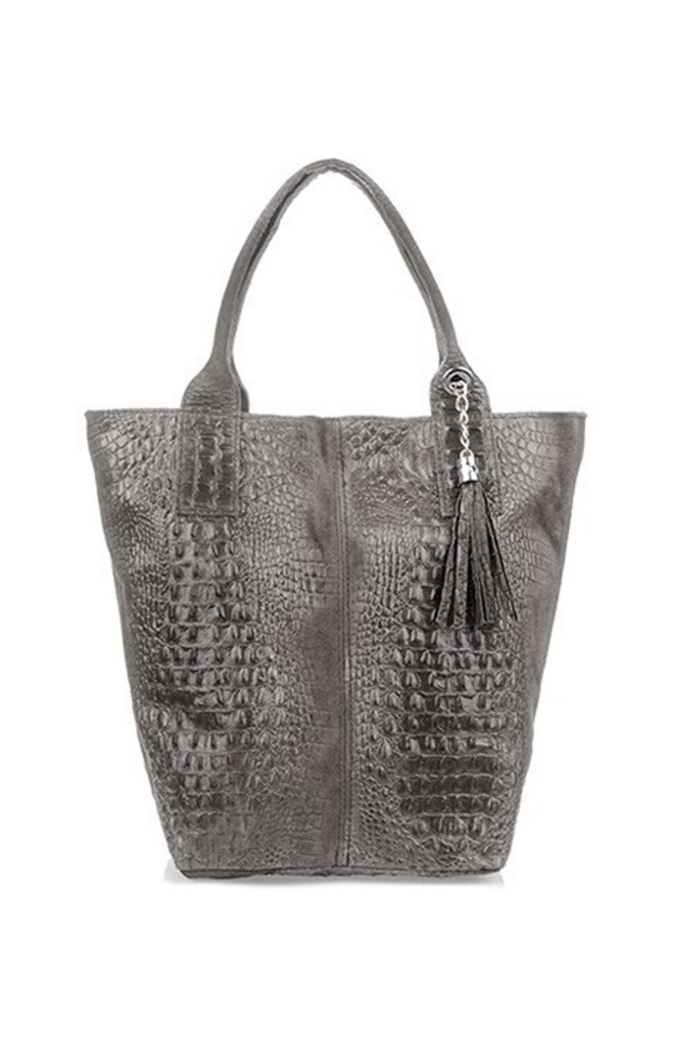 Geanta din piele, sac, Vera Pelle, Gri L94