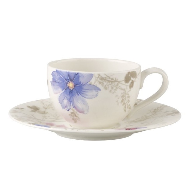 Ceasca si farfuriuta cafea Villeroy & Boch Mariefleur Gris Basic multicolor
