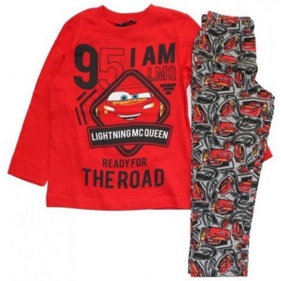 Pijama Disney Cars, imprimeu, rosu/gri, Rosu