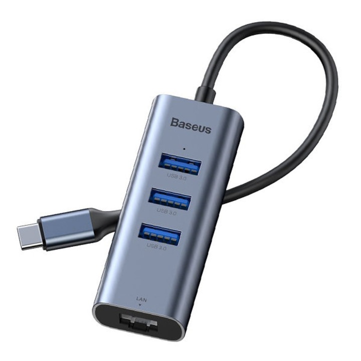 Адаптер Type-C HUB BASEUS USB Mac Book Apple , Сребърен