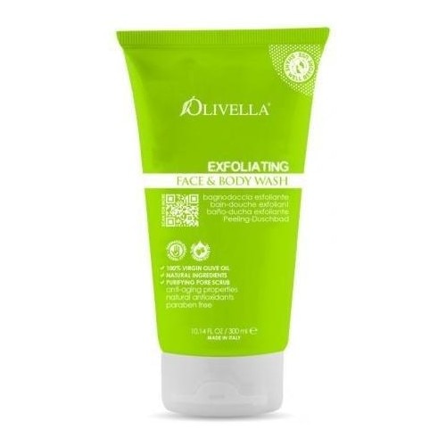 Gel de dus exfoliant Olivella pentru corp si fata, 300 ml