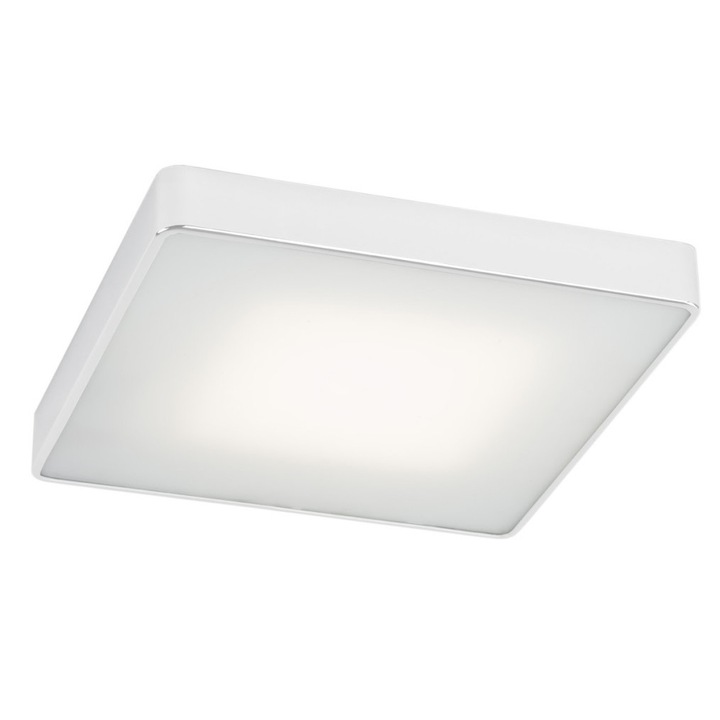 Plafoniera Argon, Ontario, 2 panouri, E27, Otel/Sticla, Alb