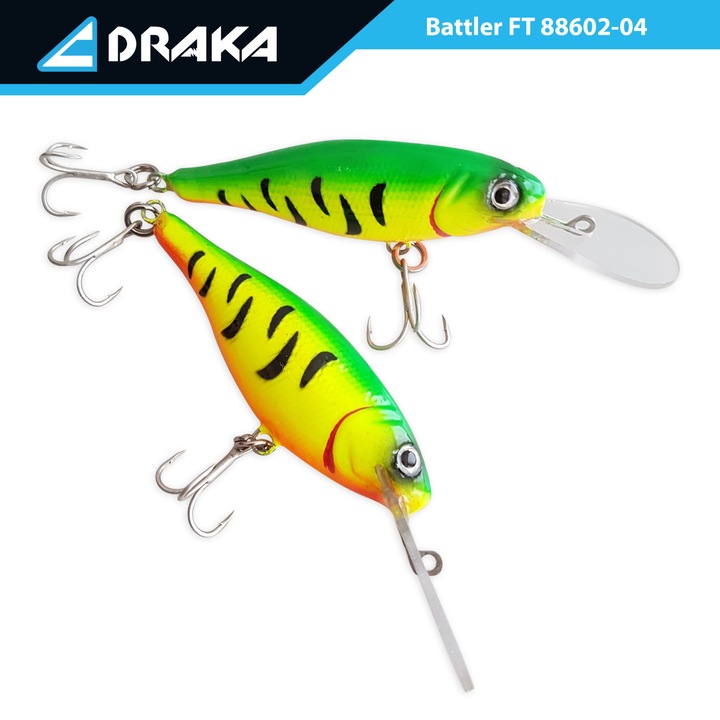 Wobbler Draka "Battler" FT, 9cm. -5 m., lopata de plastic