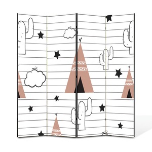 Paravan 4 Piese Premium Heartwork Truecolor Cort Indian Cu Cactusi Panza Pe Cadru De Lemn Decoratiuni Moderne Pentru Casa 4 X 45 X 180 Cm 180 X 180 Cm Emag Ro