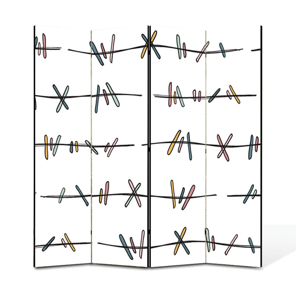 Paravan 4 piese Premium Heartwork TrueColor Desen carlige pe sarma , Panza pe cadru de lemn, Decoratiuni Moderne pentru Casa, 4 x 35 x 150 cm, 140 x 150 cm