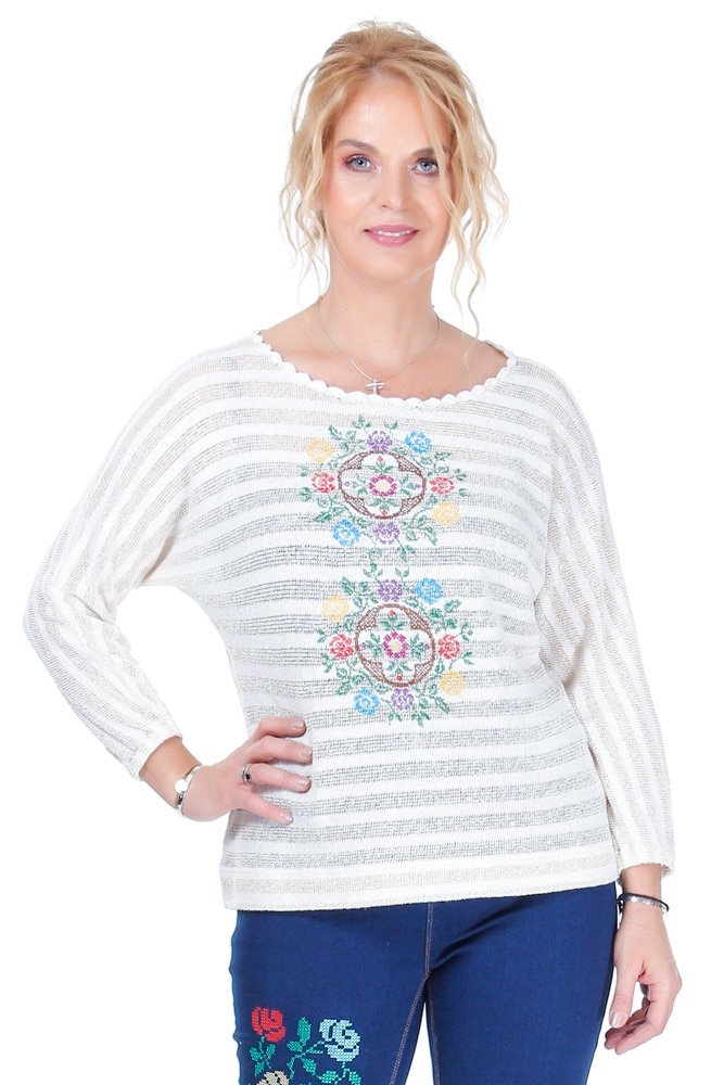 Bluza tricot crem Liza Panait R-2037E