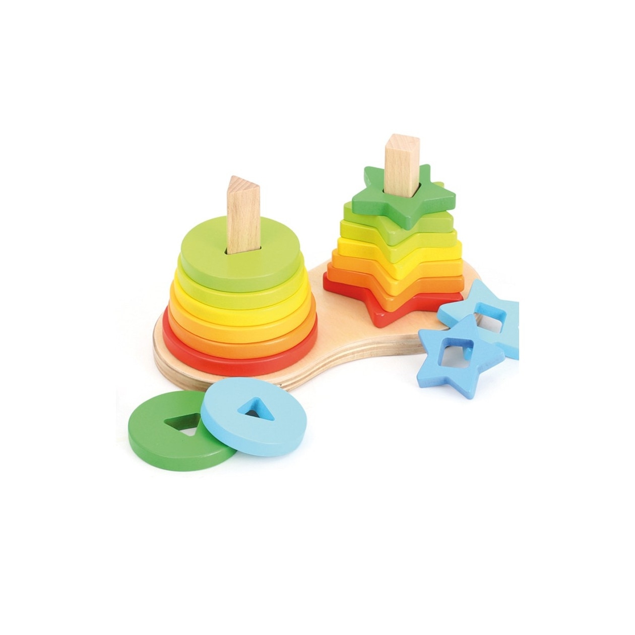 Set de 2 piramide curcubeu Montessori