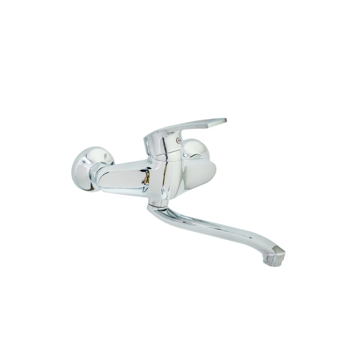 Baterie bucatarie prindere perete, pipa lunga mobila crom lucios TRENDY S