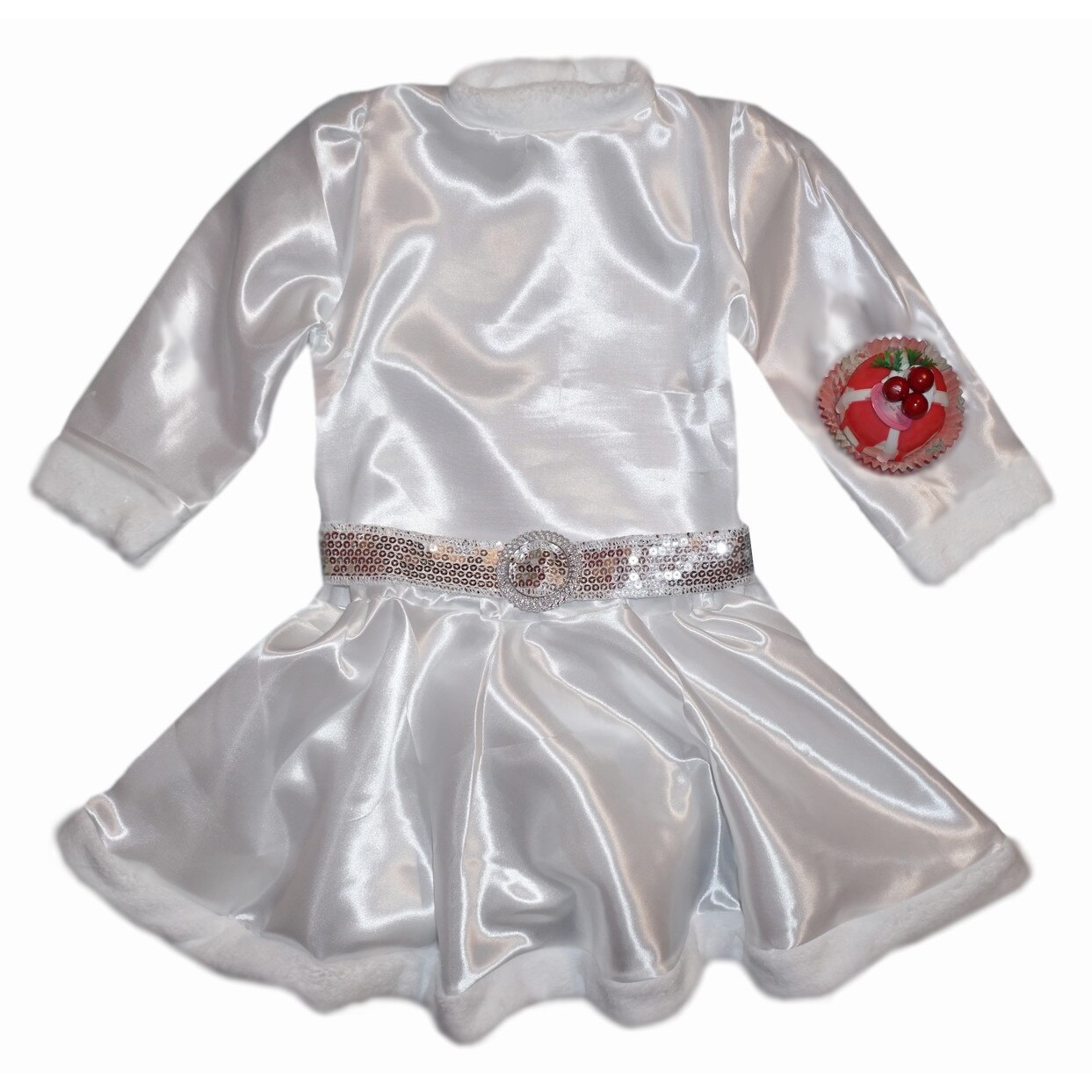 Set costum de serbare Fulg de nea / Ingeras pentru fetite, 5 ani, Little Angel si jucarie Squishy prajitura
