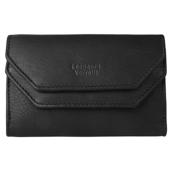 Portofel dama, Leonardo Verrelli, protectie RFID, piele, negru, 2 capse Portofel dama, Leonardo Verrelli, protectie RFID, piele, negru, 2 capse