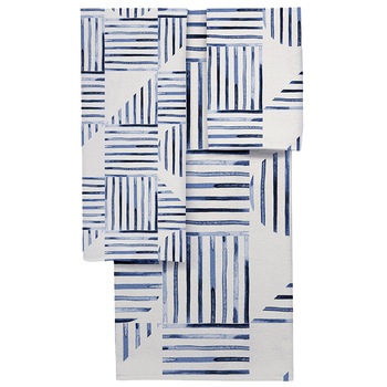 Set 3 prosoape Geometric Blue Aglika, 30x50 / 50x100 / 70x140 cm, bumbac+microfibra, Alb/Albastru Set 3 prosoape Geometric Blue Aglika, 30x50 / 50x100 / 70x140 cm, bumbac+microfibra, Alb/Albastru
