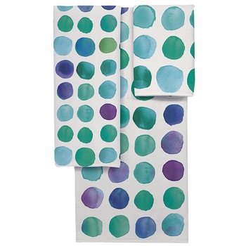 Set 3 prosoape Geometric Blue Aglika, 30x50 / 50x100 / 70x140 cm, bumbac+microfibra, Verde/Mov Set 3 prosoape Geometric Blue Aglika, 30x50 / 50x100 / 70x140 cm, bumbac+microfibra, Verde/Mov