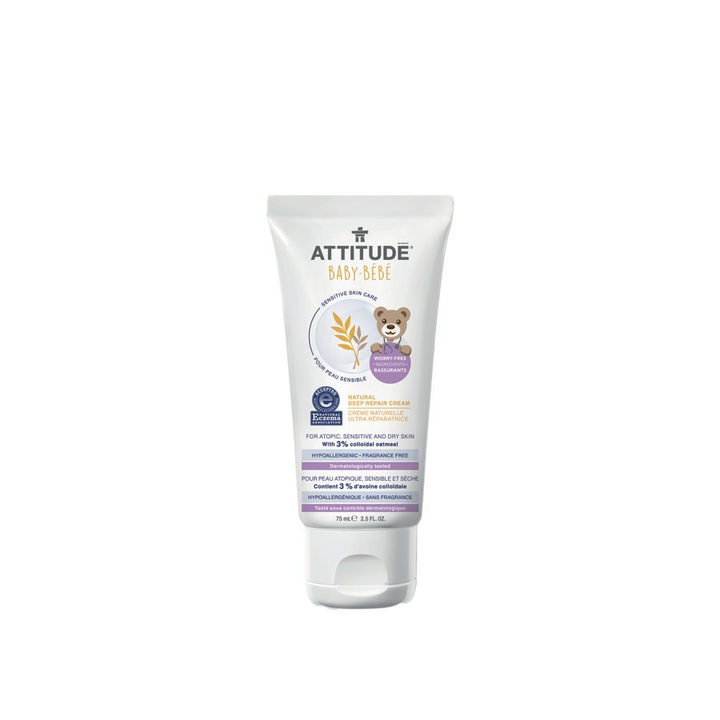 Crema ecologica intens reparatoare, pentru copii si bebelusi, Attitude Sensitive Skin, 75 ml