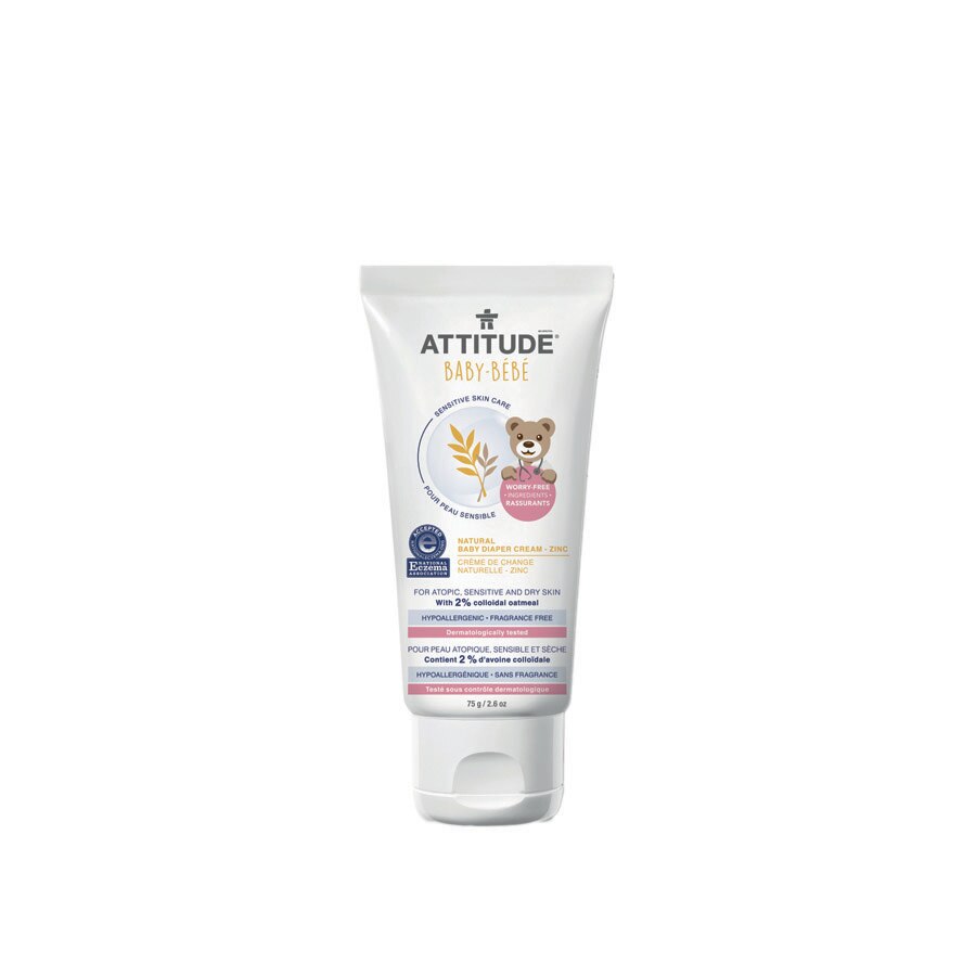 Crema ecologica cu zinc pentru zona scutecului, Attitude Sensitive Skin, 75 g