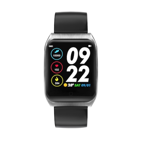 Ceas Smartwatch E58 Full Color OLED display, Functie EKG, Notificari Apeluri/SMS, rezistenta la apa IP68, Monitorizare puls si bataile inimii, moduri sport, Curea de silicon neagra