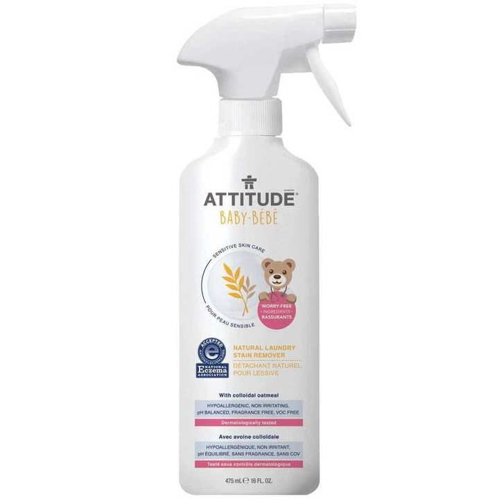 Solutie ecologica de indepartat pete pentru rufele copiilor si bebelusilor, Attitude Sensitive Skin, 475 ml